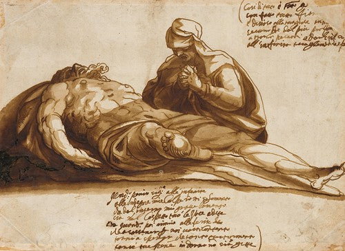 A Woman Praying Over the Dead Body of Christ (17th Century) – MuseumPrints